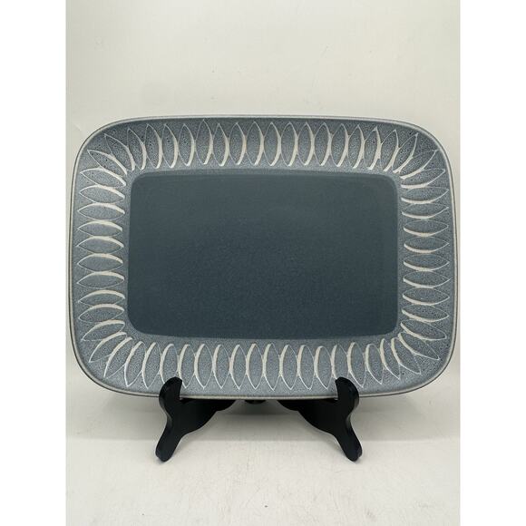 Denby Langley Stone Ware Blue Tray Platter Large Plate Hand England 13.5” VTG - Picture 1 of 8